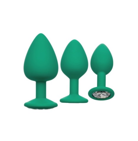 Kit plug anale Cheeky Gems 3 Pcs verde - Plug Anale - Sexy Shop Ing...