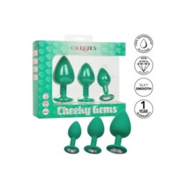 Kit plug anale Cheeky Gems 3 Pcs verde - Plug Anale - Sexy Shop Ing...