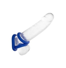 Anello fallico blu in silicone stimolatore per pene e testicoli mig...