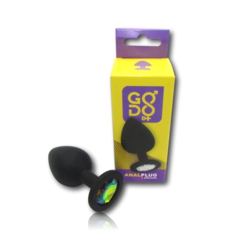 Plug anale Godo di+ medio in silicone pietra arcobaleno - Plug Anal...