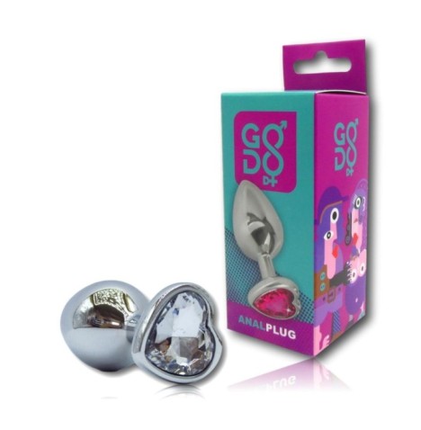 Plug anale Godo di+ medio in metallo pietra chiara - Plug Anale - S...