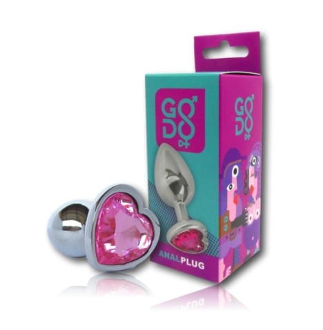 Plug anale Godo di+ piccolo in metallo pietra rosa - Plug Anale - S...