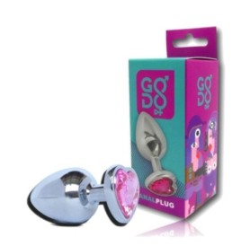 Plug anale grande Godo di + in metallo gioiello rosa - Plug Anale -...