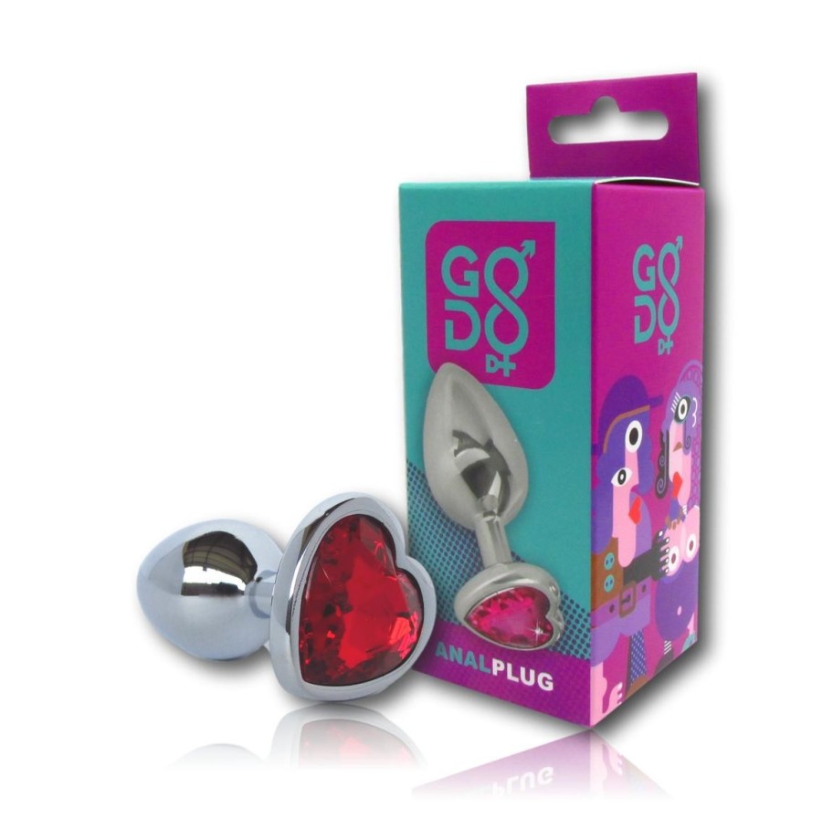 Plug anale Godo di+ piccolo in metallo cuore rosso