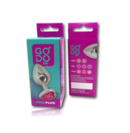 Plug anale grande Godo di + in metallo gioiello rosa - Plug Anale -...