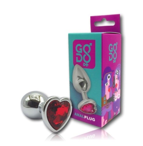 Plug anale Godo di+ medio in metallo cuore rosso - Plug Anale - Sex...