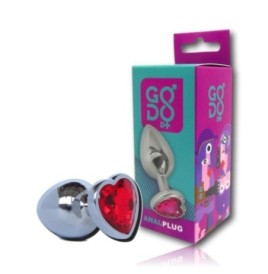 Plug anale grande Godo di + in metallo cuore rosso - Plug Anale - S...