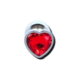 Plug anale grande Godo di + in metallo cuore rosso - Plug Anale - S...