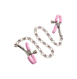 Strizza capezzoli rosa Crystal Chain Nipple Clamps - Pinze e Succhi...