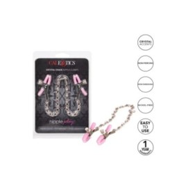 Strizza capezzoli rosa Crystal Chain Nipple Clamps - Pinze e Succhi...