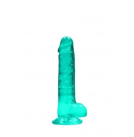 Pene finto con ventosa turchese Realistic Dildo with Balls 17 cm - ...