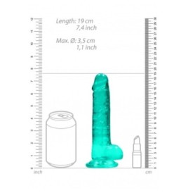 Pene finto con ventosa turchese Realistic Dildo with Balls 17 cm - ...