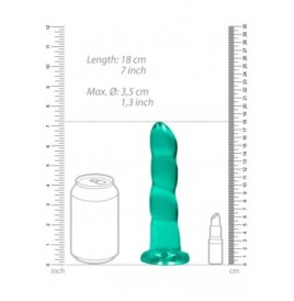 Dildo turchese con ventosa Non Realistic Dildo Suction Cup -17 cm -...