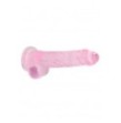 Pene finto rosa con ventosa Realistic Dildo with Balls 19 cm