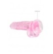 Pene finto rosa con ventosa Realistic Dildo with Balls 19 cm