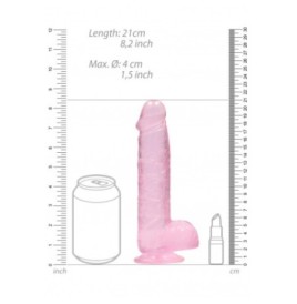 Pene finto rosa con ventosa Realistic Dildo with Balls 19 cm - Fall...