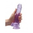 Pene finto viola con ventosa Realistic Dildo with Balls 19 cm