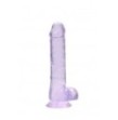 Pene finto viola con ventosa Realistic Dildo with Balls 19 cm