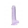 Pene finto viola con ventosa Realistic Dildo with Balls 19 cm