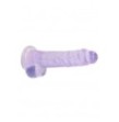 Pene finto viola con ventosa Realistic Dildo with Balls 19 cm