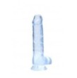 Pene finto blu con ventosa Realistic Dildo with Balls 19 cm