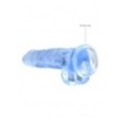 Pene finto blu con ventosa Realistic Dildo with Balls 19 cm