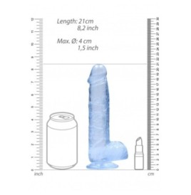 Pene finto blu con ventosa Realistic Dildo with Balls 19 cm - Falli...