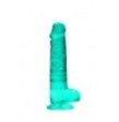 Pene finto turchese con ventosa Realistic Dildo with Balls 19 cm