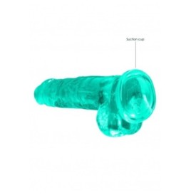 Pene finto turchese con ventosa Realistic Dildo with Balls 19 cm - ...