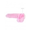 Pene finto rosa con ventosa Realistic Dildo with Balls 22 cm