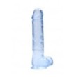 Pene finto blu con ventosa Realistic Dildo with Balls 22 cm