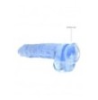 Pene finto blu con ventosa Realistic Dildo with Balls 22 cm