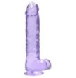 Pene finto viola con ventosa Realistic Dildo with Balls 22 cm