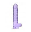 Pene finto viola con ventosa Realistic Dildo with Balls 22 cm