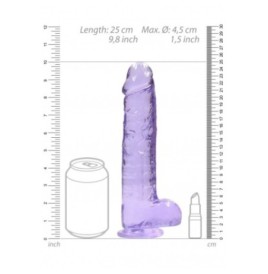 Pene finto viola con ventosa Realistic Dildo with Balls 22 cm - Fal...