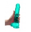 Pene finto turchese con ventosa Realistic Dildo with Balls 22 cm