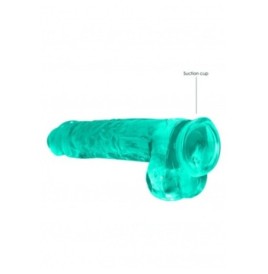 Pene finto turchese con ventosa Realistic Dildo with Balls 22 cm - ...