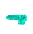 Pene finto turchese con ventosa Realistic Dildo with Balls 22 cm