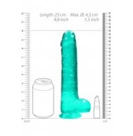 Pene finto turchese con ventosa Realistic Dildo with Balls 22 cm - ...