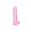 Pene finto rosa con ventosa Realistic Dildo With Balls - 25,4 cm