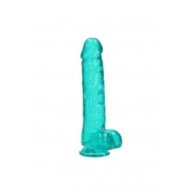 Pene finto turchese con ventosa Realistic Dildo With Balls - 25,4 c...