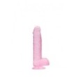 Pene finto rosa con ventosa Realistic Dildo with Balls 15 cm