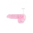 Pene finto rosa con ventosa Realistic Dildo with Balls 15 cm