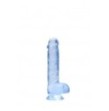 Pene finto blu con ventosa Realistic Dildo with Balls 15 cm