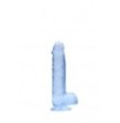 Pene finto blu con ventosa Realistic Dildo with Balls 15 cm