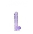 Pene finto viola con ventosa Realistic Dildo with Balls 15 cm