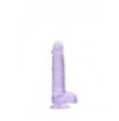 Pene finto viola con ventosa Realistic Dildo with Balls 15 cm