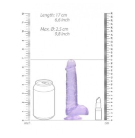 Pene finto viola con ventosa Realistic Dildo with Balls 15 cm - Fal...