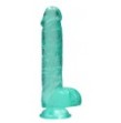 Pene finto turchese con ventosa Realistic Dildo with Balls 15 cm