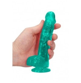 Pene finto turchese con ventosa Realistic Dildo with Balls 15 cm - ...